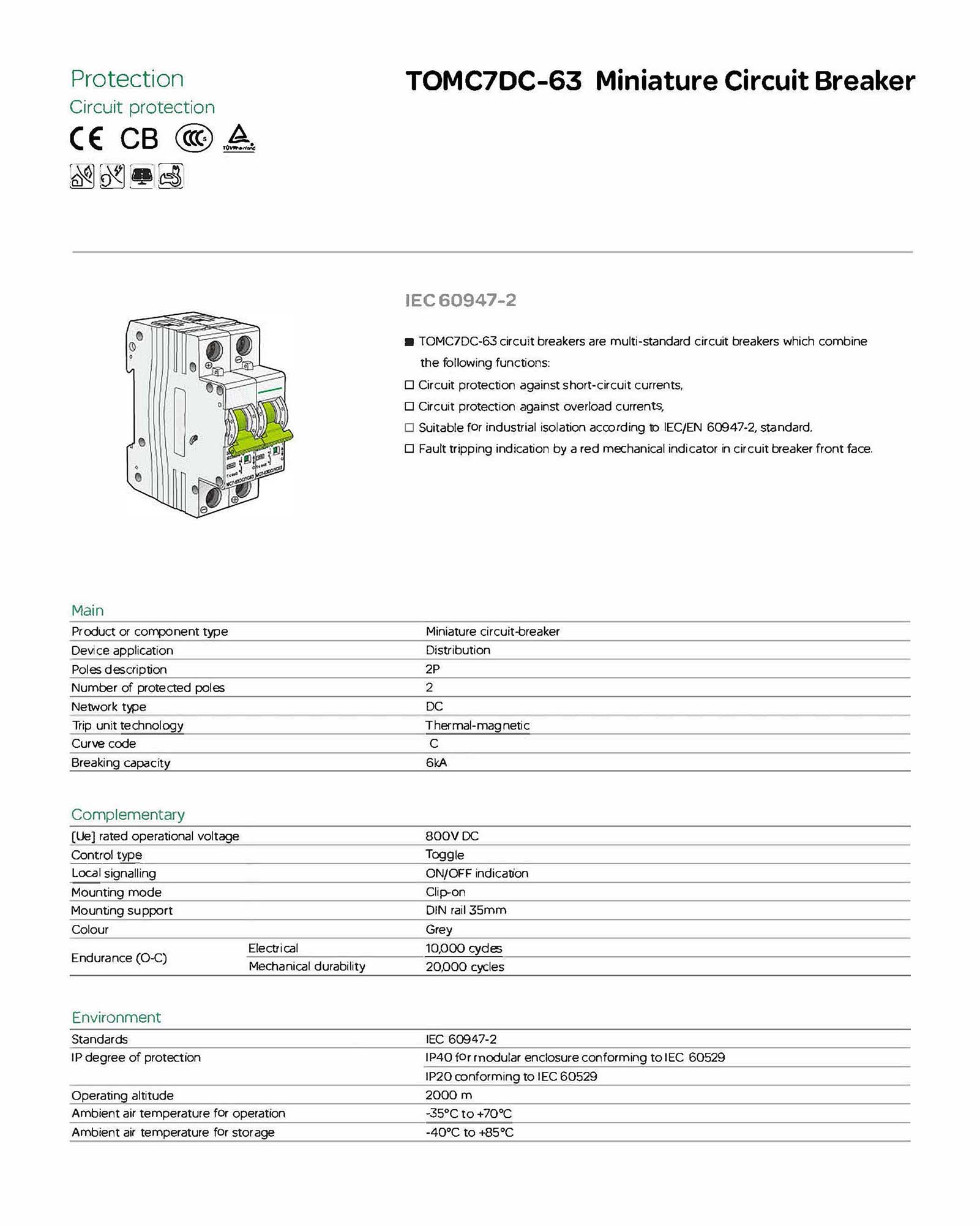 DC Circuit Breaker-2P